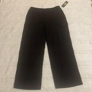 Kasper & Company ASL pants black silver metallic pinstripes size 12P petite